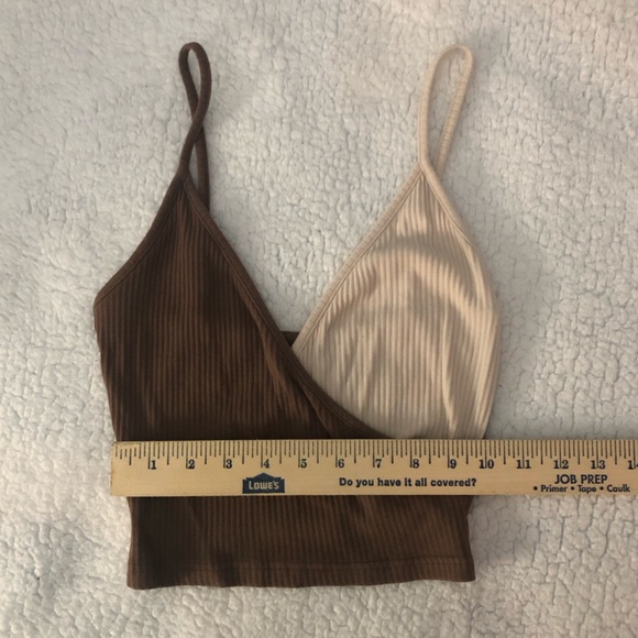 Women’s Two-Tone Brown Cropped Tank Top - Picture 2 of 7